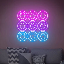 Happy face LED neon sign for cheerful wall decor