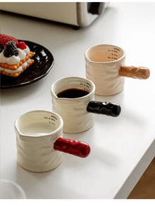 Red ceramic coffee measuring cup with 90ml capacity