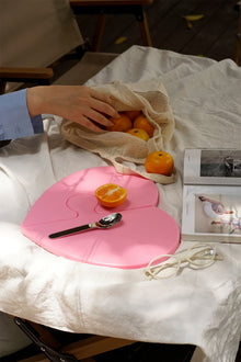 Heart-shaped wooden puzzle cutting board with detachable sections