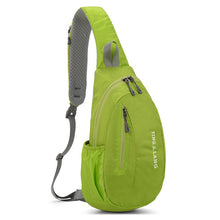 Fekete nylon sling táska több zsebbel