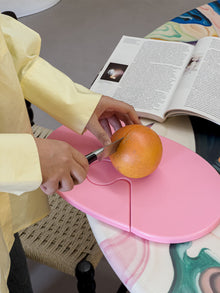 Heart-shaped wooden puzzle cutting board with detachable sections
