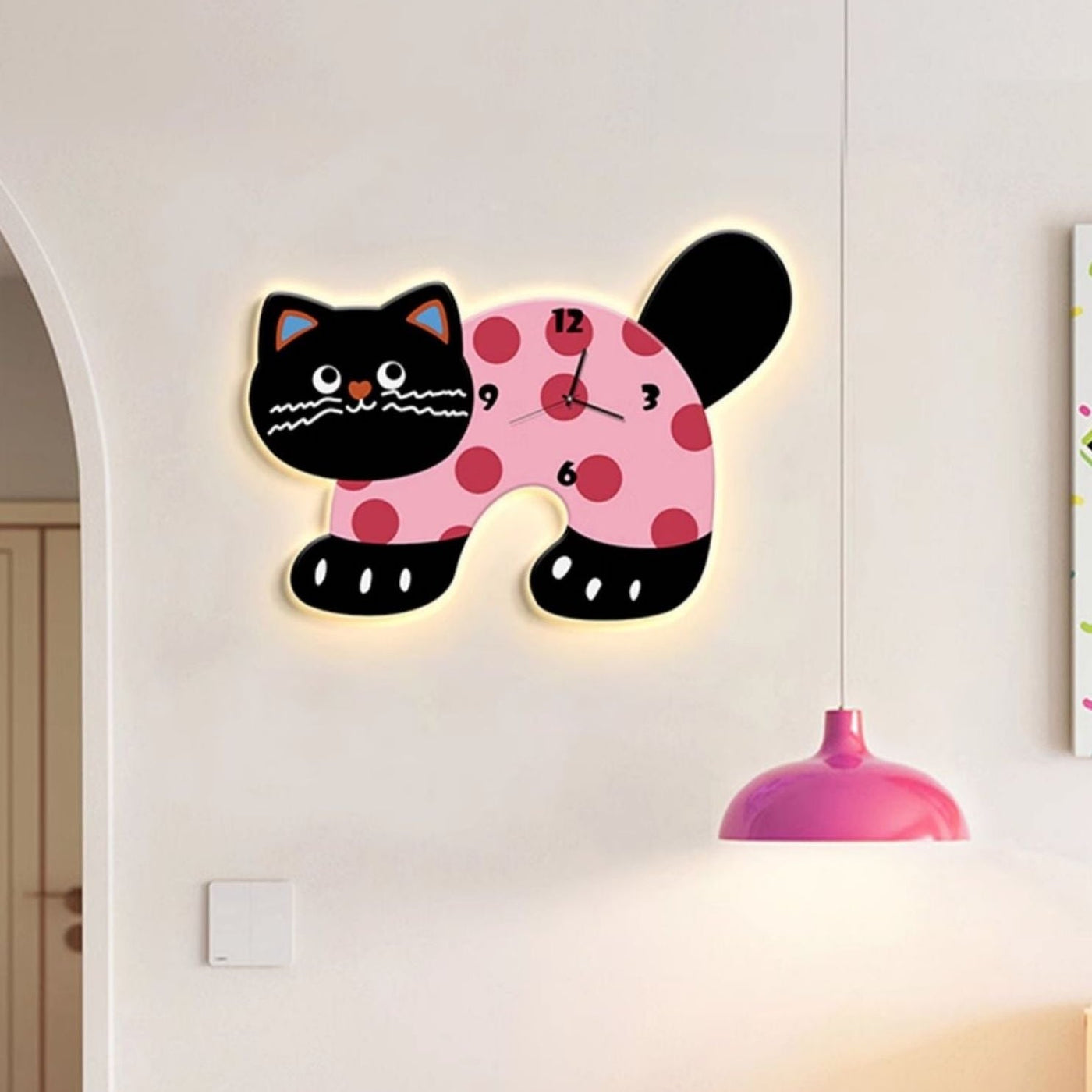 Cat shaped wall clock for decorative home wall decor