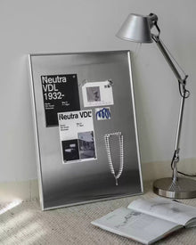 Stainless steel magnetic display board for photos, notes, and wall décor