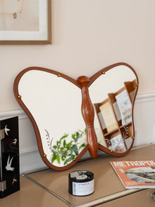 Vintage butterfly-shaped mirror for wall or vanity use
