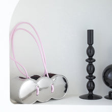 Purple handbag-shaped ceramic flower vase for decorative home styling