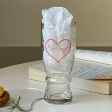 Loved Girl tall glass with decorative script lettering