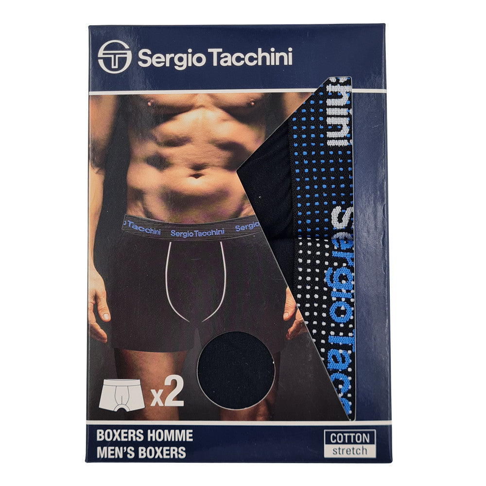 Sergio Tacchini férfi pamut boxeralsó fekete színben