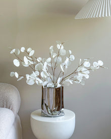 Modern silver ceramic flower vase for home decor
