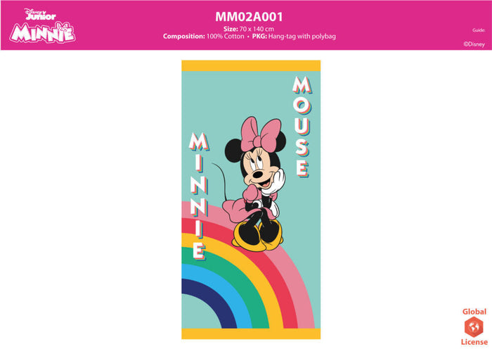 Zöld Disney Minnie egér gyerek strandtörölköző 70×140 cm