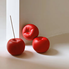 Apple-shaped ceramic incense holder for home decor