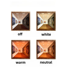 3D gallery wall lamp with art-inspired design and cordless rechargeable LED lighting