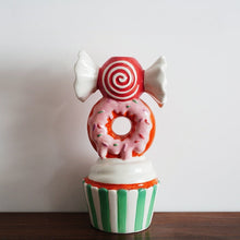 Ceramic Christmas candle holder with festive holiday design