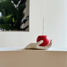 Apple-shaped ceramic incense holder for home decor