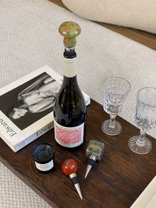 Natural stone mushroom-style wine bottle stopper