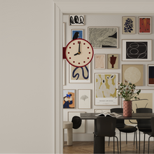 Double-sided corner wall clock with dot marker dial