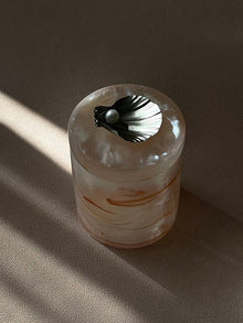 Pink pearl shell jewelry box for rings, earrings, and small accessories