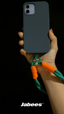 Jabees lila-zöld nylon csuklópánt telefonpánt-adapterrel