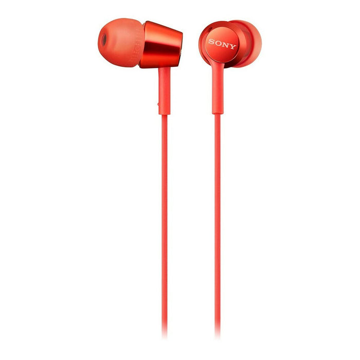 Piros Sony MDR-EX155AP fülhallgató mikrofonnal