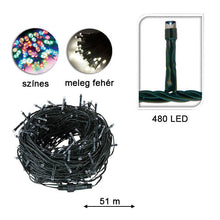 LED fényfüzér választható méretben és színben-480 LED-es -színes-1