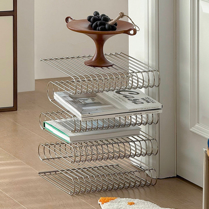 Minimalist iron magazine rack for books and magazines
