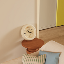 Cute cat wall clock with pendulum and illustrated feline hour markers