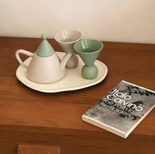 Christmas hat ceramic teapot set with matching cups
