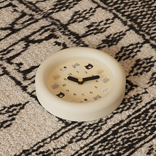 Cute cat wall clock with pendulum and illustrated feline hour markers