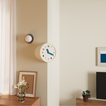 White double-sided corner clock with dots dial