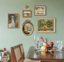 Vintage French wall art set of 5 with countryside-inspired artwork