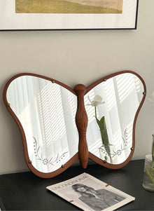 Vintage butterfly-shaped mirror for wall or vanity use