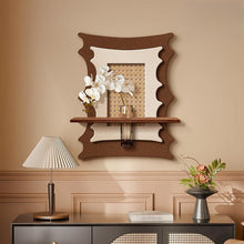 3D sandstone wall art with rock panel, glass vase, and artificial flower accent