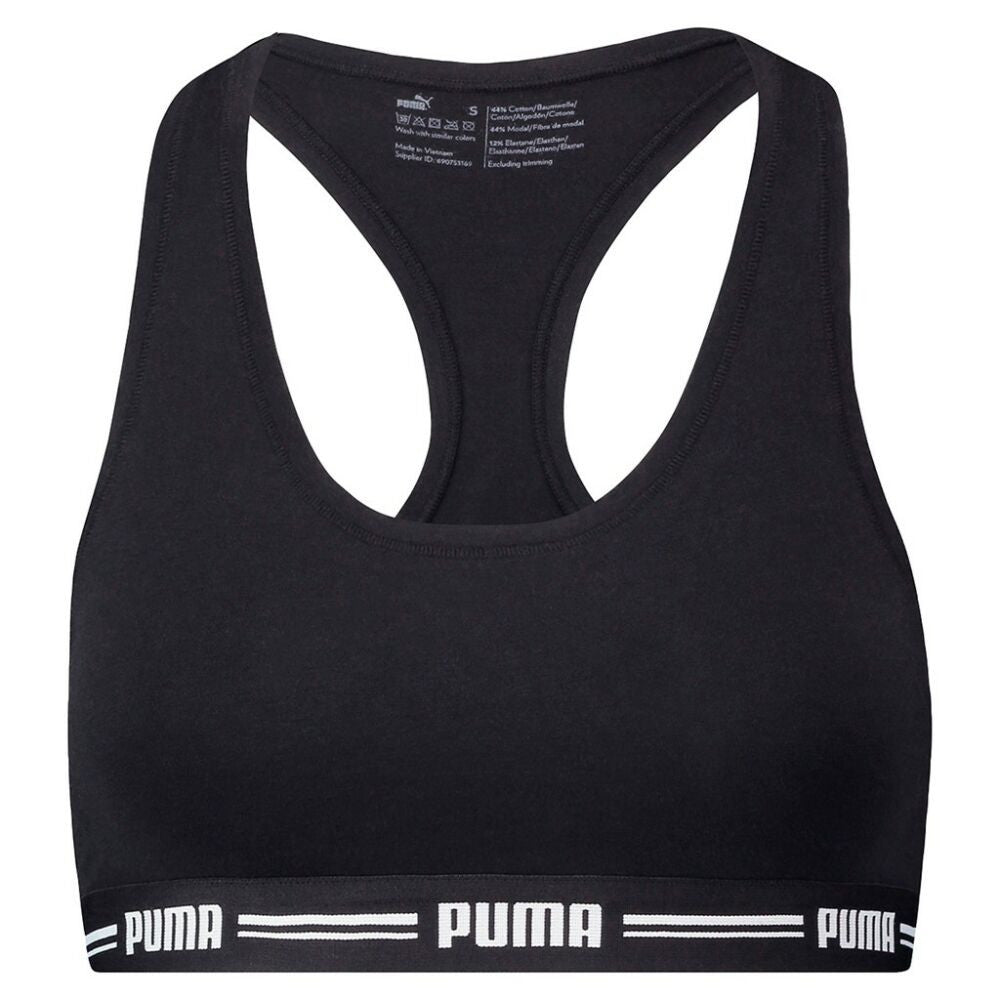 Fekete Puma sportmelltartó Y fazonú hátrésszel