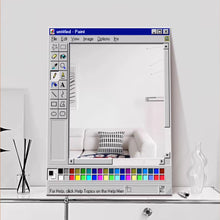Retro pixel style wall mirror inspired by a classic paint software interface