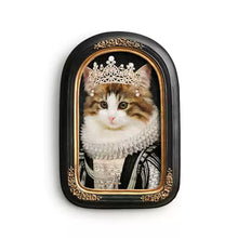 Regal cat portrait canvas wall art with vintage royal styling