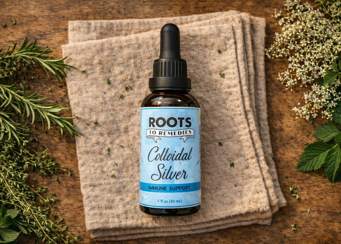 Bottle of 10 PPM colloidal silver solution