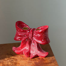 Ceramic Christmas candle holder with festive holiday design