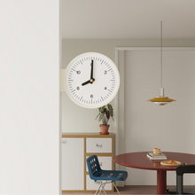 White minimalist double-sided corner clock with retro-inspired dial
