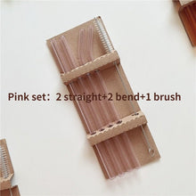 Colorful glass reusable straw set with cleaning brush