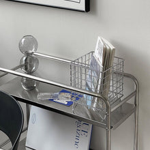 Three-tier stainless steel rolling storage cart with wheels