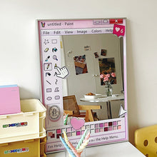 Retro pixel style wall mirror inspired by a classic paint software interface