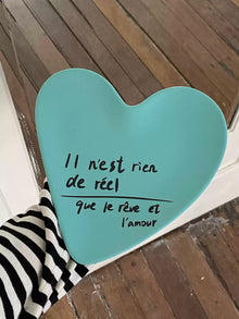 Mint green heart-shaped bamboo fiber plate for casual dining