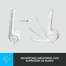 Fehér Logitech H390 USB headset mikrofonnal