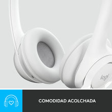 Fehér Logitech H390 USB headset mikrofonnal