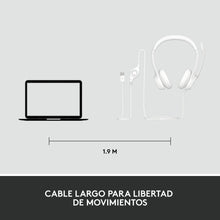 Fehér Logitech H390 USB headset mikrofonnal