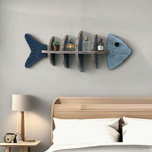 Fish-shaped wall shelf with multi-level display storage