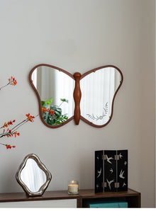 Vintage butterfly-shaped mirror for wall or vanity use