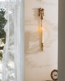 Vintage bow wall candle holder made from iron for decorative wall candle display