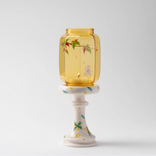 Chinese-inspired red glass and ceramic candle holder for tealights