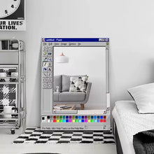 Retro pixel style wall mirror inspired by a classic paint software interface