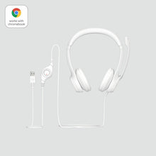 Fehér Logitech H390 USB headset mikrofonnal